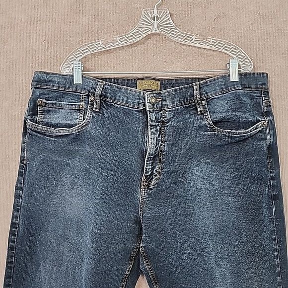 Urban Star Men's Dark Blue Denim Jeans Straight Leg Stitch Pockets 42"X30" - Picture 3 of 8